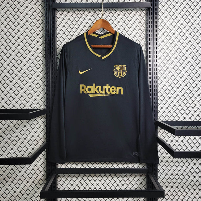 Camiseta Barcelona 202021 Visita  Manga larga Retro