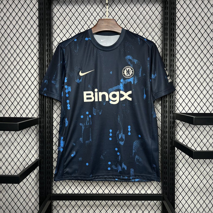 Chelsea Pre-match Azul oscuro 2024-25  Versión Fan